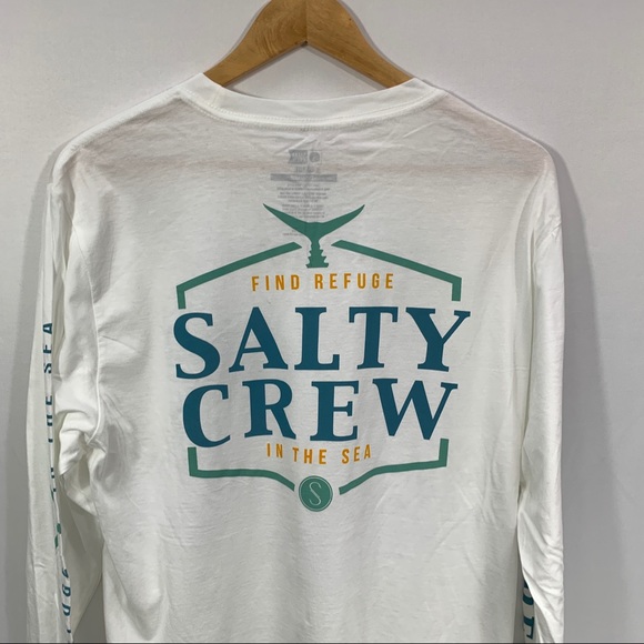 Salty Crew Mens Printed Sleeve Classic Logo Long Sleeve T-Shirts Size Small New - Picture 5 of 5